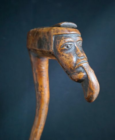 Canne Tabatière d'Art Populaire