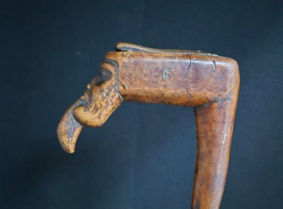 Canne Tabatière d'Art Populaire