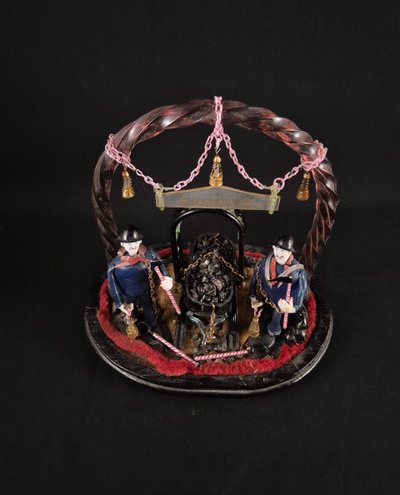 Diorama En Verre Les Mineurs Travail d'Art Populaire