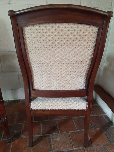 Coppia di poltrone in mogano con croce - Periodo Restauro - XIX secolo