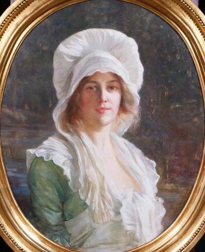 Tony Faivre 1830-1905 Portrait de Charlotte Corday, tableau, vers 1870-80 Révolution roi royal