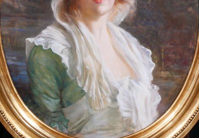 Tony Faivre 1830-1905 Portrait de Charlotte Corday, tableau, vers 1870-80 Révolution roi royal