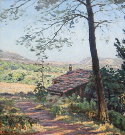 Charles GUILLOUX 1866-1946 Paysage de Provence, tableau, vers 1910-15 impressionnisme