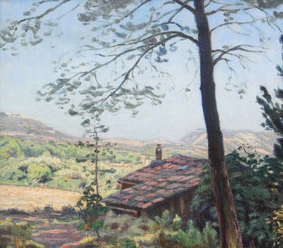 Charles GUILLOUX 1866-1946 Paysage de Provence, tableau, vers 1910-15 impressionnisme