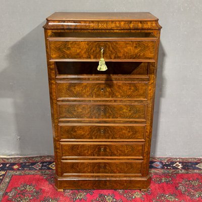 Splendide commode en ronce de noyer du XIXe siècle