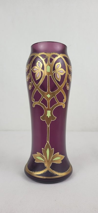 Vaso in vetro smaltato circa 1900