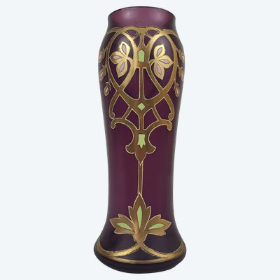 Vaso in vetro smaltato circa 1900