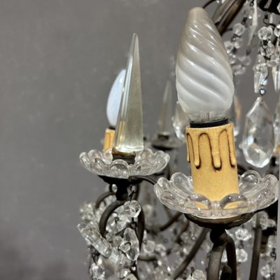 Antico Lampadario Liberty con pendenti