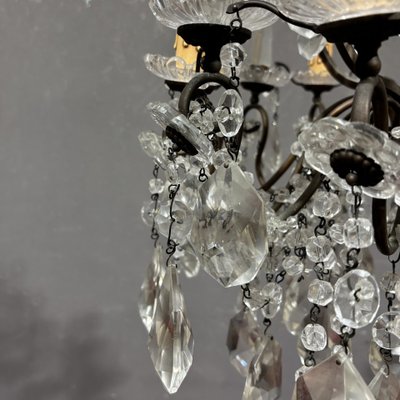 Antico Lampadario Liberty con pendenti