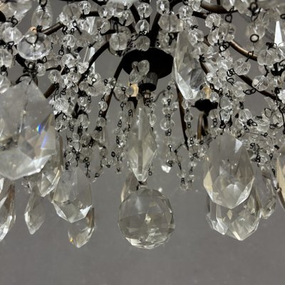 Antico Lampadario Liberty con pendenti