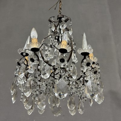 Antico Lampadario Liberty con pendenti