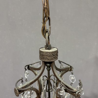 Antico Lampadario Liberty con pendenti