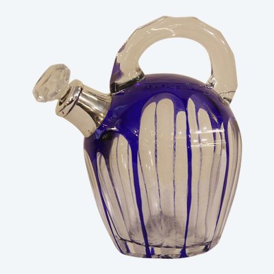 Brocca in cristallo e argento, cristallo di Boemia, XIX secolo 