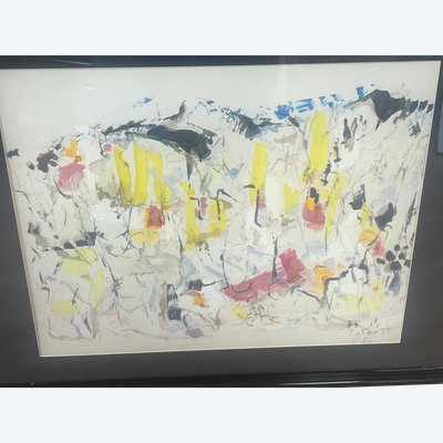 Tableau Jean Claude LIBERT  1917-1995 Abstraction lyrique Moly Sabata élève d'Albert Gleizes Avignon