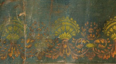 Importante toile peinte, plafond peint, Empire XIXe 