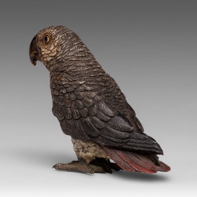 Parrot Geschützt - Bergmann - Scultura in bronzo proveniente da Vienna