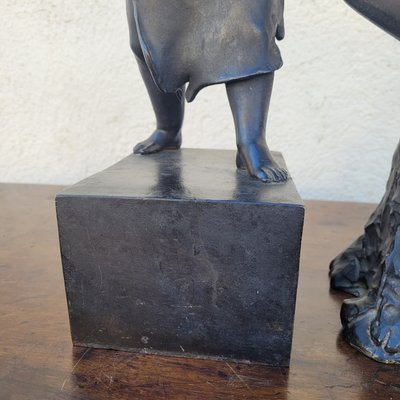 Groupe En Bronze Amours Forgerons, XIXème Siècle