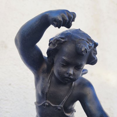 Groupe En Bronze Amours Forgerons, XIXème Siècle