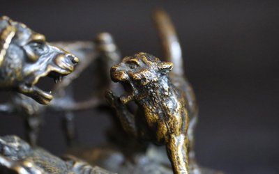 Bronzo animale firmato Dargaud XIX secolo