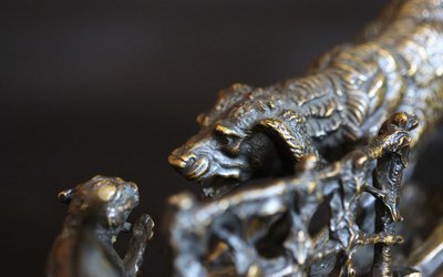Bronzo animale firmato Dargaud XIX secolo