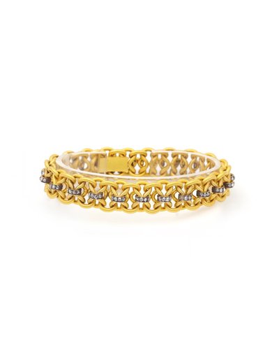 Bracciale Napoleone III in diamanti in oro 18k, diamanti taglio rosa, bracciale antico francese 