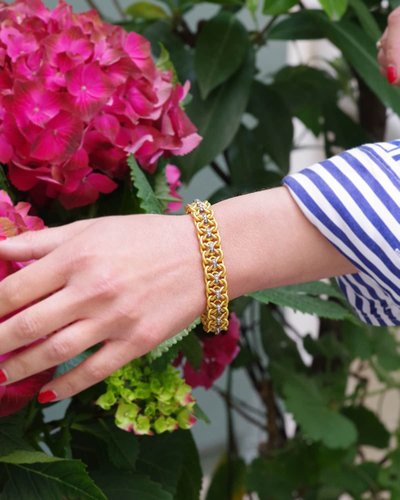 Bracciale Napoleone III in diamanti in oro 18k, diamanti taglio rosa, bracciale antico francese 