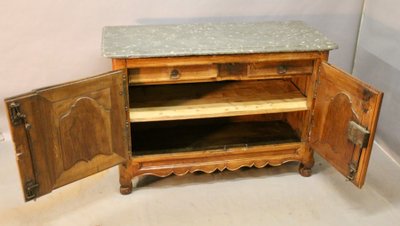 Walnut sideboard with Saint-Cyr stone top, France, 18th century