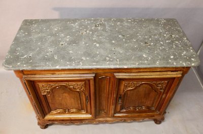 Walnut sideboard with Saint-Cyr stone top, France, 18th century