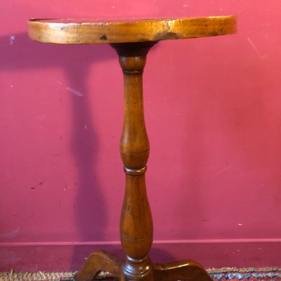 Marquetry pedestal table with putti, late 19th century