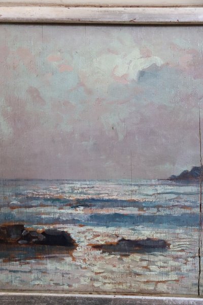 Italienischer Künstler, Landschaft, Ölgemälde an Bord, 1933