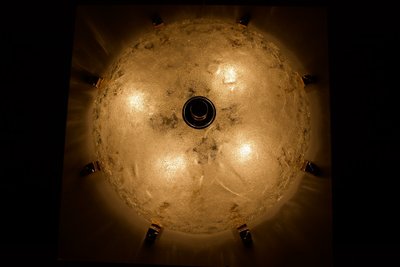 Murano and Gilded Brass Ceiling Light