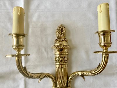 Paire d'appliques en bronze doré