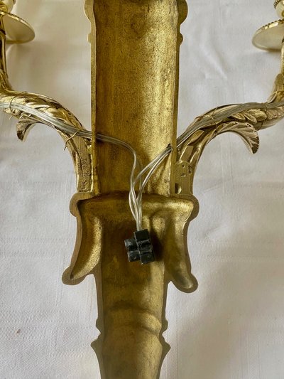 Paire d'appliques en bronze doré