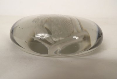 Engraved Crystal Paperweight Coat of Arms Welczeck Family Crest Silesia 19th Century