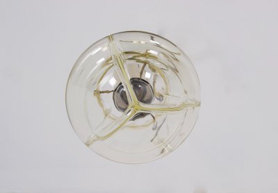 Venini amber three-globe pendant light