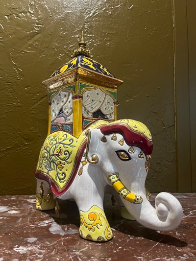 Box / elephant - Longwy - Jean Boggio - France - 20th century