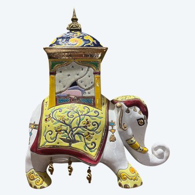 Box / elephant - Longwy - Jean Boggio - France - 20th century