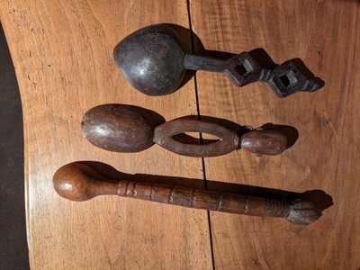 Trois anciennes cuillers de Côte d'Ivoire