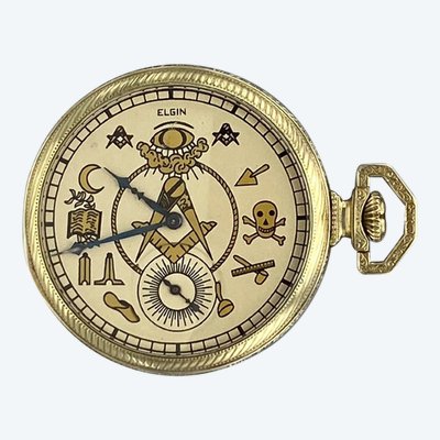 ELGIN, montre de poche maçonnique. Etats-Unis XXème siècle