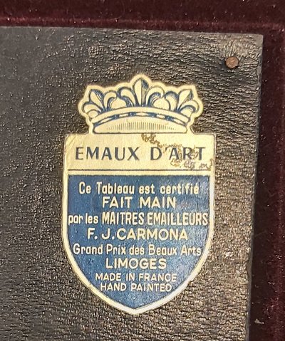 Limoges Enamels. Painting by Master Enameller F. J. Carmona