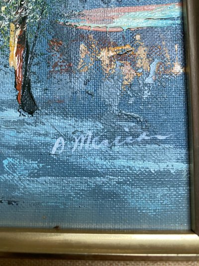 Tableau impressionniste Vue du Panthéon à Paris, scène de rue animée
