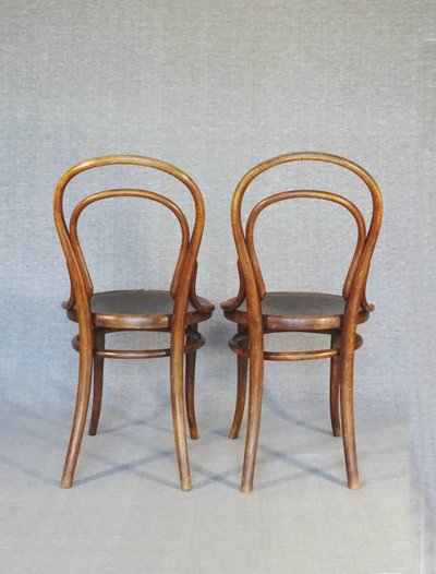 Deux chaises N°14 Thonet assise bois, état original, 1890