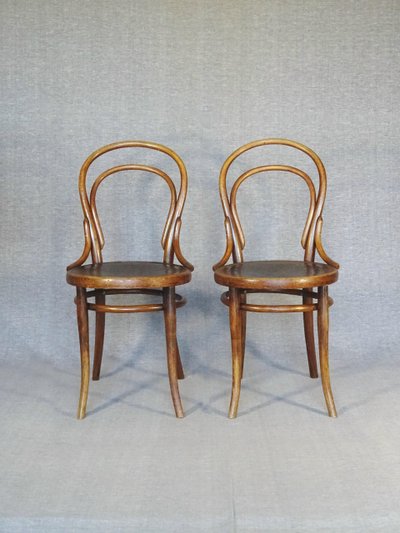 Deux chaises N°14 Thonet assise bois, état original, 1890