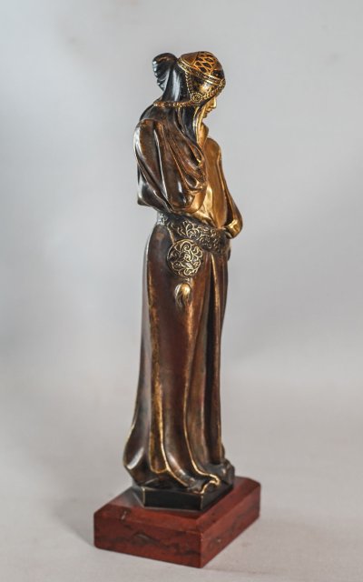Sarah BERNHARD di Marius MARS-VALLETT 1869-1957, "La principessa lontana", bronzo