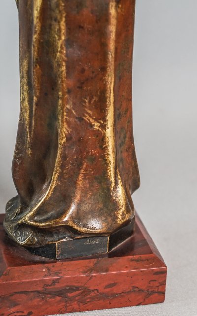Sarah BERNHARD di Marius MARS-VALLETT 1869-1957, "La principessa lontana", bronzo