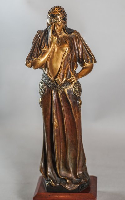 Sarah BERNHARD di Marius MARS-VALLETT 1869-1957, "La principessa lontana", bronzo