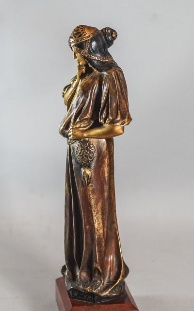 Sarah BERNHARD di Marius MARS-VALLETT 1869-1957, "La principessa lontana", bronzo