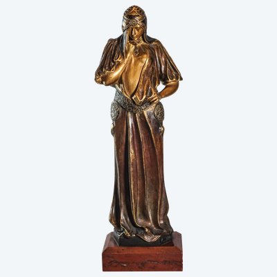 Sarah BERNHARD di Marius MARS-VALLETT 1869-1957, "La principessa lontana", bronzo