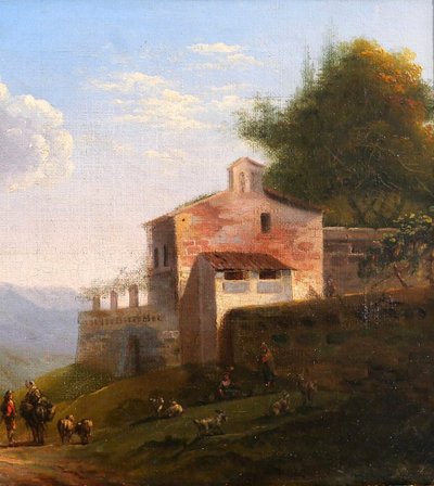 Louis-Auguste LAPITO 1803-1874 Paesaggio italiano, dipinto, circa 1825-30 Romanticismo Bertin