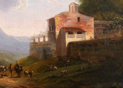 Louis-Auguste LAPITO 1803-1874 Paesaggio italiano, dipinto, circa 1825-30 Romanticismo Bertin